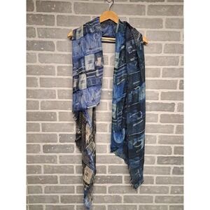 Suzi Roher Abstract Modal Silk Square Scarf Neck 60 Inch X 60 Inch Made in Italy